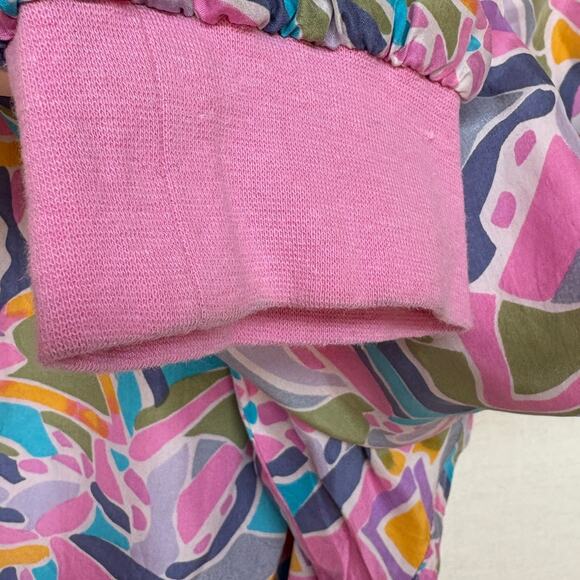 Silktime Vintage Colorful 80's Abstract Print Silk Bomber Jacket  size M - Picture 12 of 13